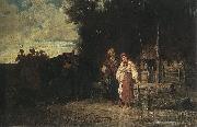 jozef brandt Pozegnanie oil painting on canvas